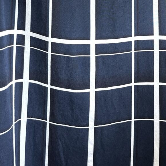 VINCE EUC Lattice print Silk dress in Blue Black & White Size M - Picture 11 of 11